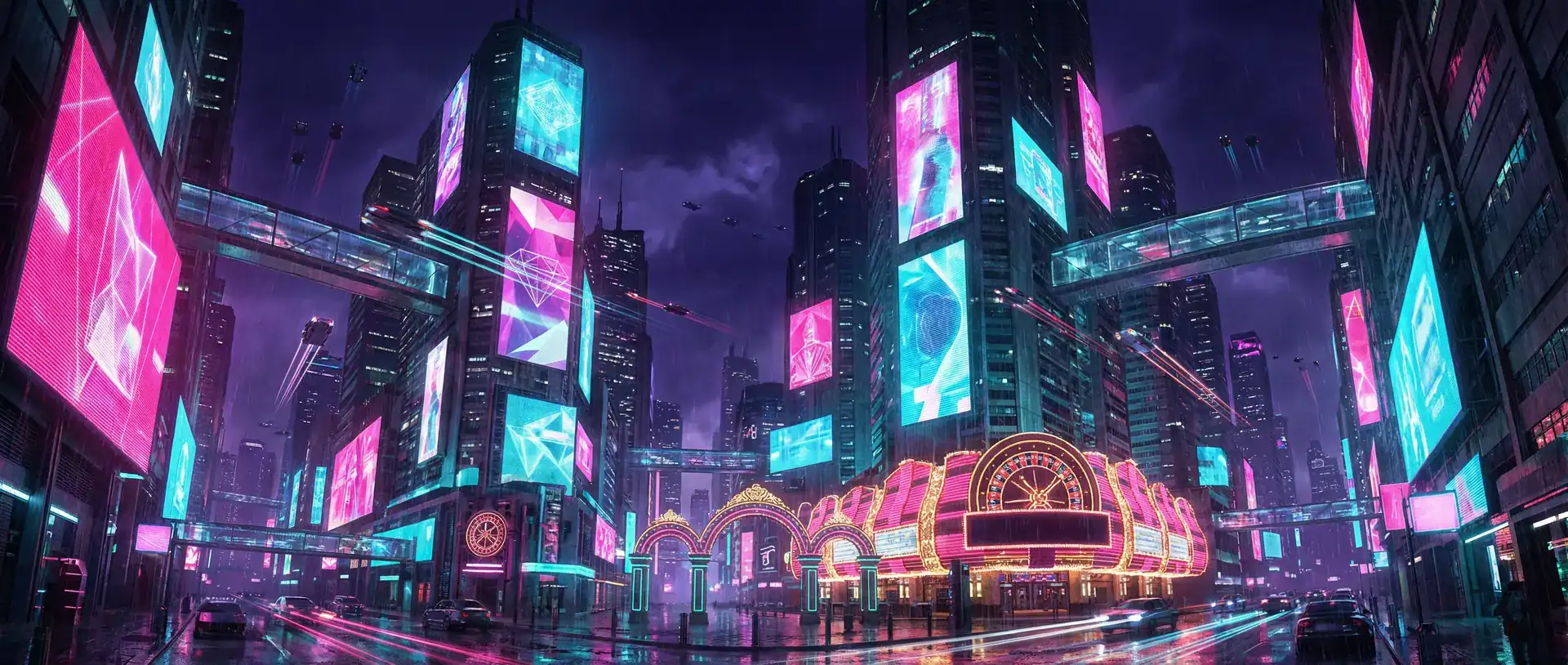 botiantang 赛博朋克霓虹复古都市夜景